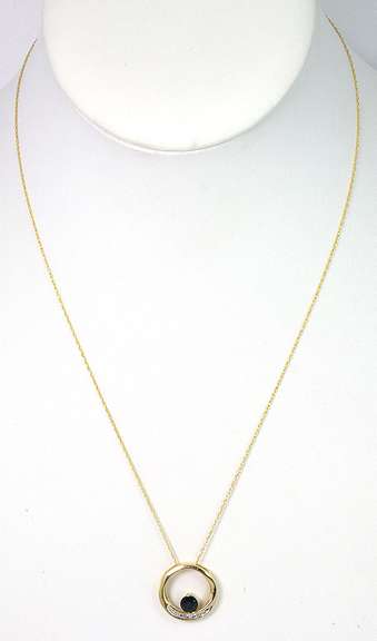 Alluring Sapphire & Diamond Necklace in Yellow Gold