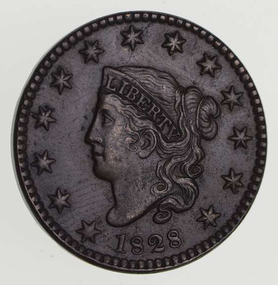 1828 Matron Head Large Cent - Narrow Date - Near Uncirculated