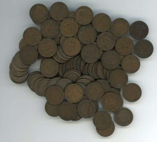 115 Nicer circulated Indian Head Cents, 1880's-1900's