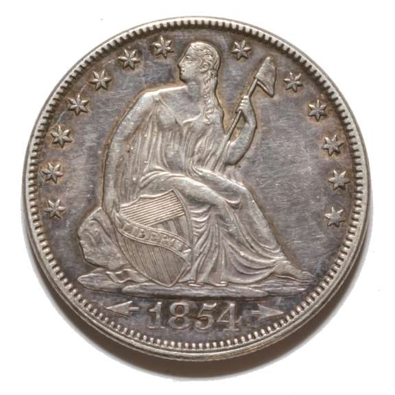 Sharp 1854 With  Arrows Seated Half Dollar