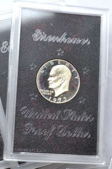 8  1971S 1973 S 1974 S Ike Proof Silver Dollars