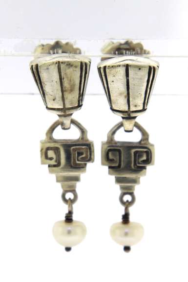 Sterling Silver Lisa Jenks Silver and Pearl Earrings