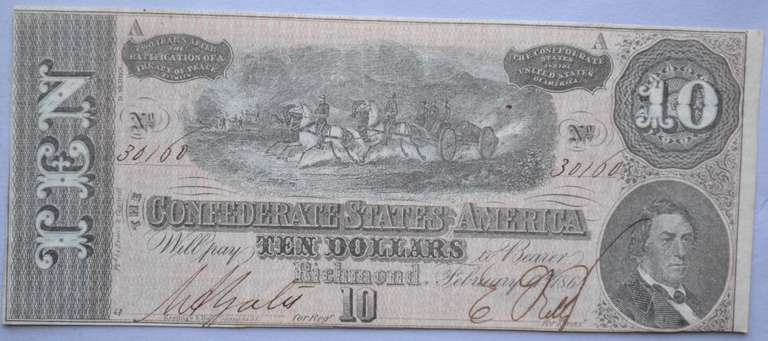 $10 Feb 17 1864 Fresh Unc Series Confederate Note