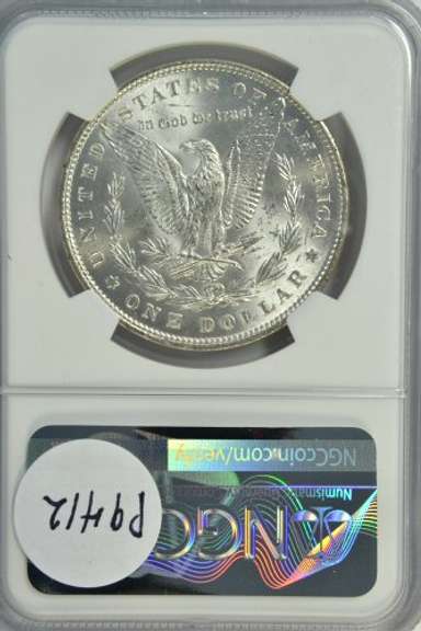 Great near Gem BU 1887 Morgan Silver Dollar. NGC MS64