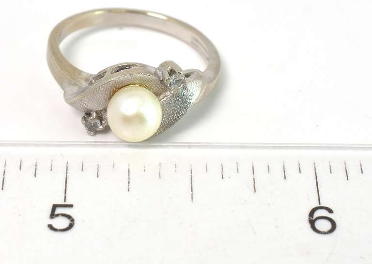 Charming Wrapped Pearl Ring in White Gold