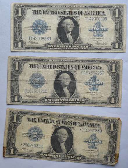 3 1923 $ 1 Silver Certificates