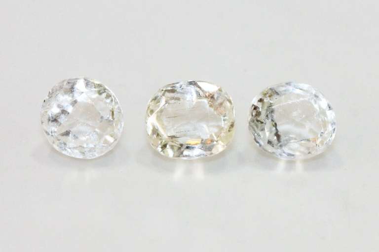 Natural White Sapphires - Lot of 3