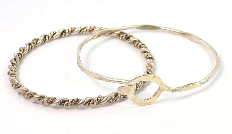 Heavy Lot of 4 Sterling Silver Bangles
