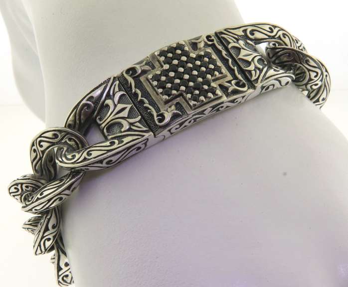 Scot Kay Black Sapphire Cross Bracelet