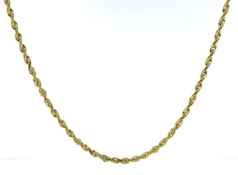 Popular Yellow Gold Rope Chain Necklace