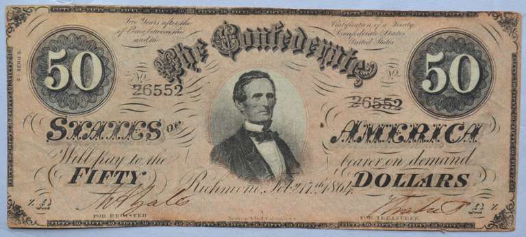 $ 50 Feb 17 1864 Series CSA Note