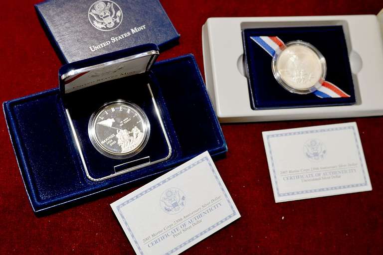 USMC Commem $s BU and Proof