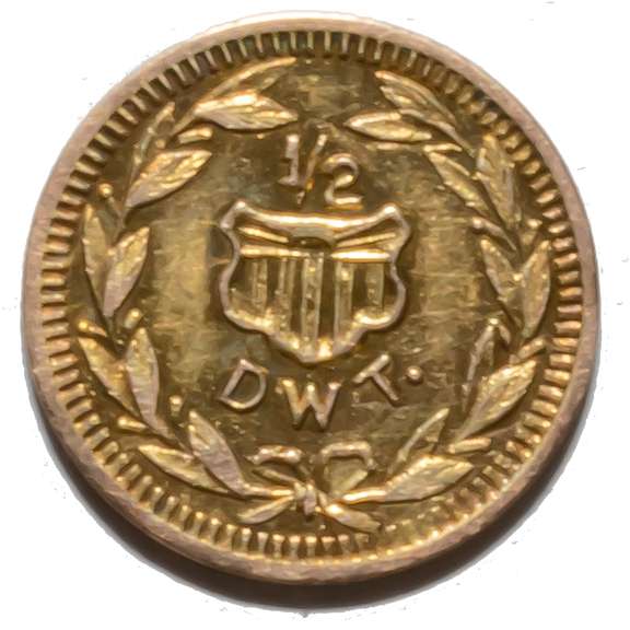 1909 Alaska Yukon Expo Unc  1/2 Dwt Gold Token