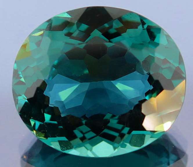 26.73ct top blue green hue created Amethyst