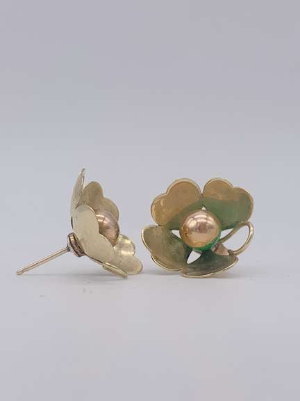 14kt Solid Yellow Gold Stud Earrings