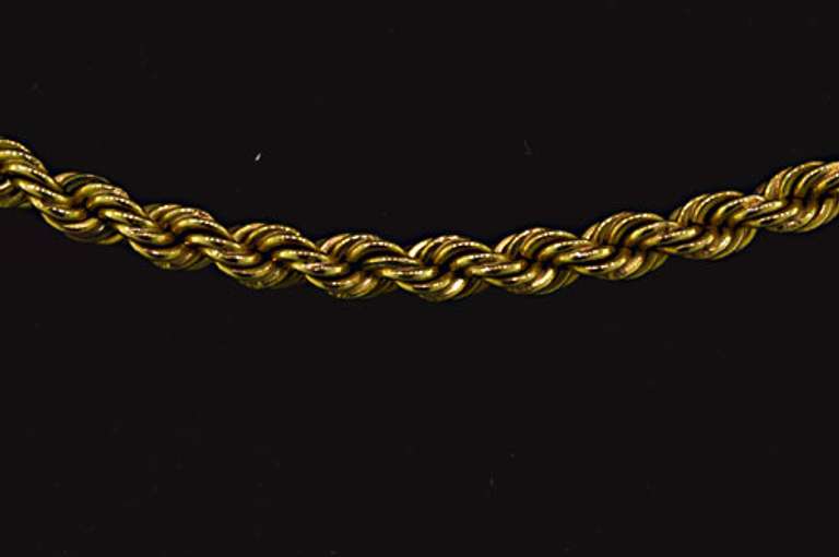 Hefty 14kt Gold Rope Chain Necklace