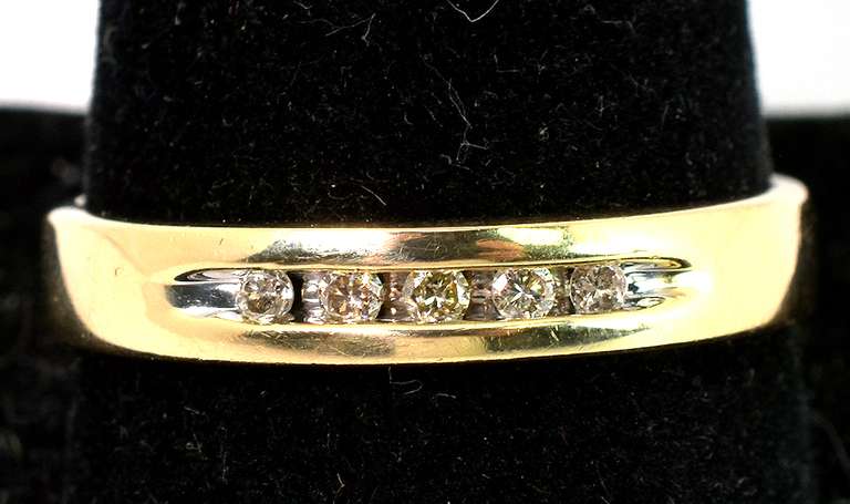 5-Stone Channel-Set Diamond Band in 14KT Yellow Gold