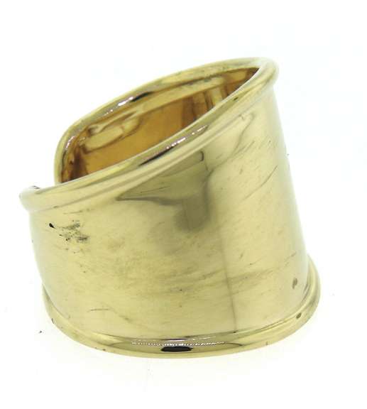 Beautiful Yellow Gold Cigar Wide Band