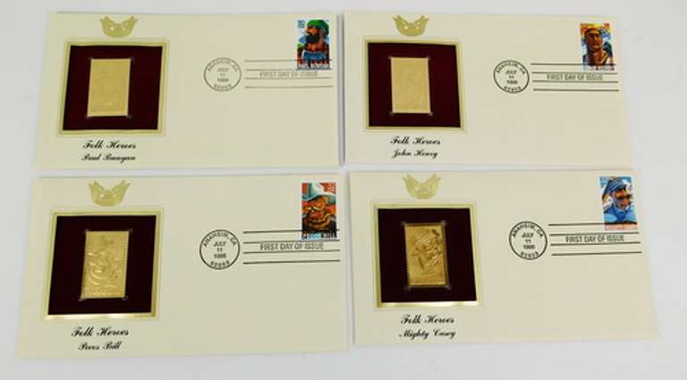 4 - 1996 1st Day Covers & 22KT Gold Stamps