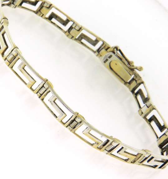 Sterling Silver Vermeil Greek Key Bracelet
