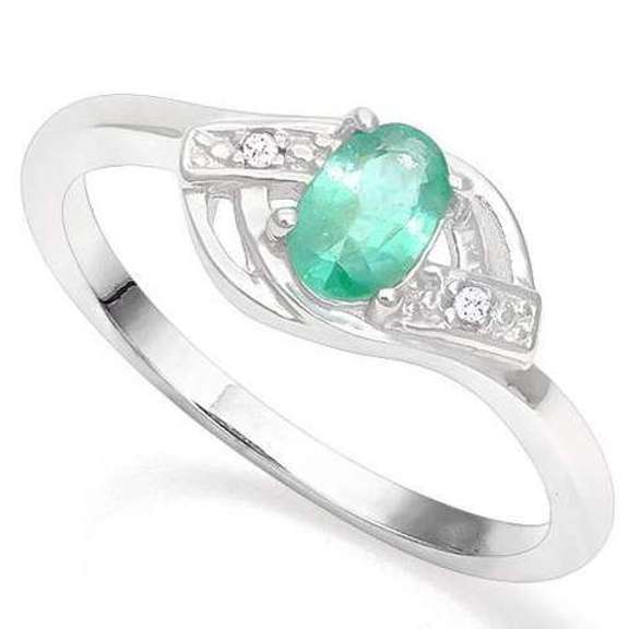 1/2 CT EMERALD & 18K GOLD PLATED RING