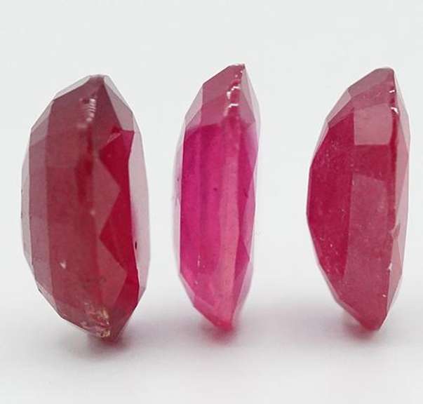 HEAVY PINKISH RED NATURAL RUBY LOT  OVAL CUT