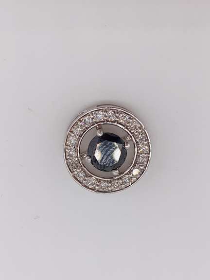 14kt Gold, White & Black Diamond Pendant