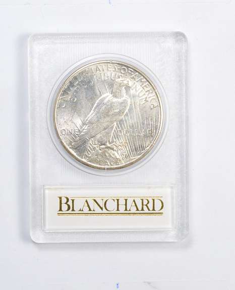 MS63 1927-S Peace Silver Dollar - Redfield - Graded Blanchard