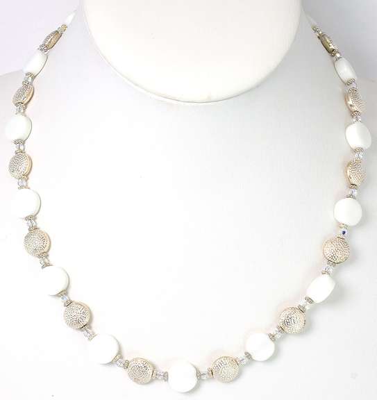 Lovely Beaded Necklace in Sterling Silver