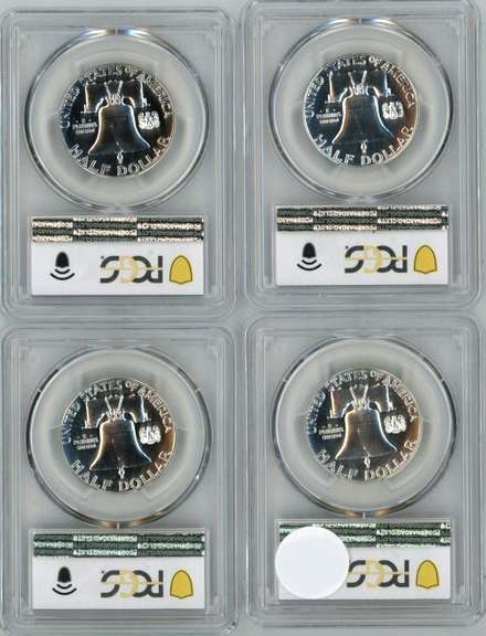 1960, 61, 62, & 63 Gem Proof Franklin Halves. PCGS PR66