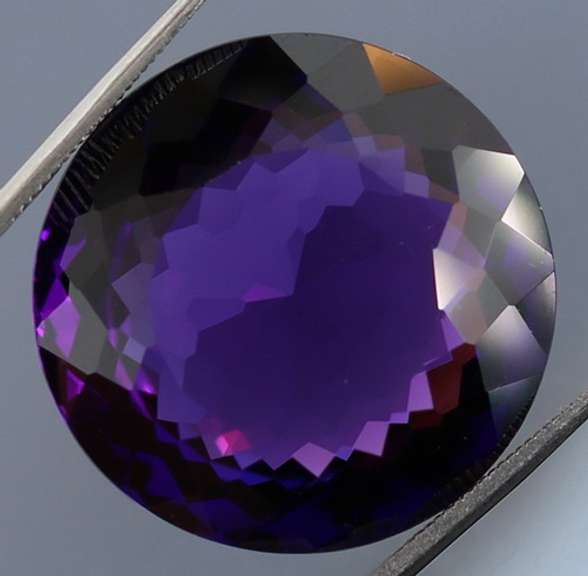 Huge round cut 31.72ct royal purple created Amethyst