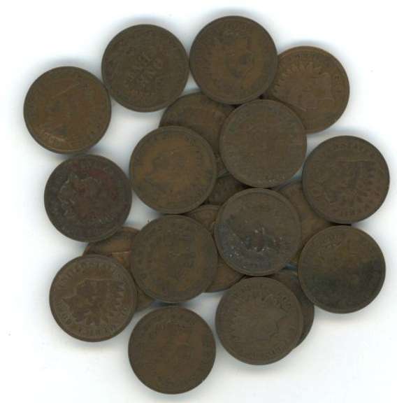 Lot of 20 better 1909 Indian Head Cents. Nice circs