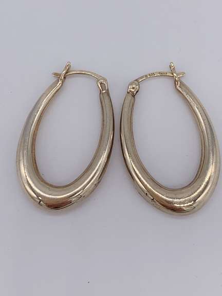 14kt Solid White Gold Hoop Earrings
