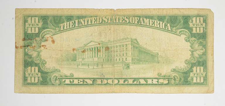 1929 $10 Bloomsburg, Pennsylvania United States National Currency