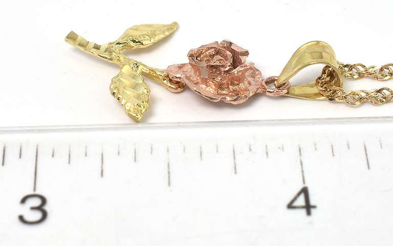 Sweet Rose Necklace in Two-Tone 10KT & 14KT Gold