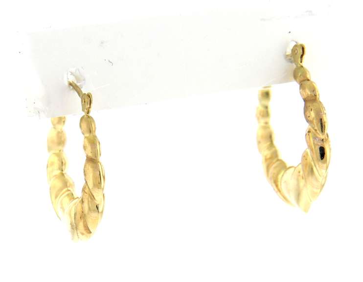 Simple Yellow Gold Heart Shrimp Earrings