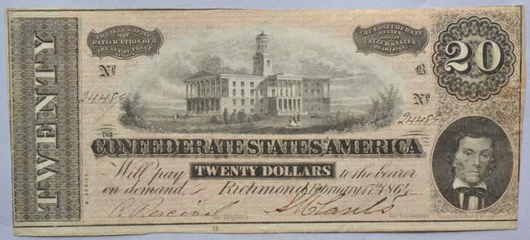 $ 20 1864 Confederate States Note