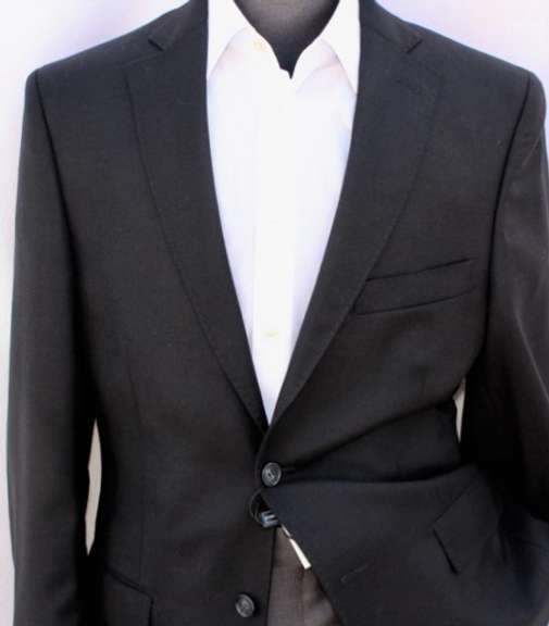 Black Color Textured Comfort Fit Notch Lapel Sport Coat