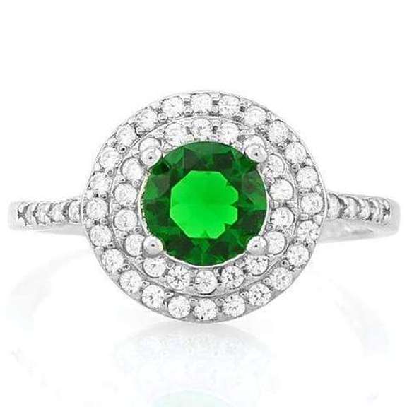 PRETTY! 1 1/3 CARAT EMERALD & 1/2 CARAT DIAMOND