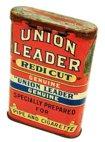 Rare 1917 Union Leader Uncle Sam Tobacco Tin