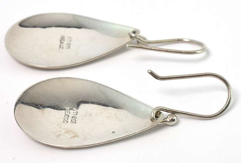 Hammered Droplet Dangle Earrings in Sterling Silver
