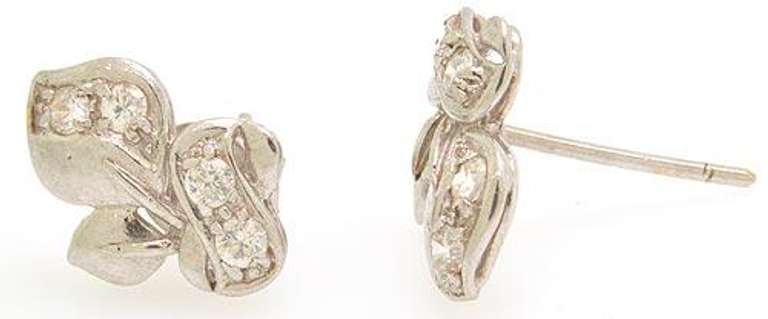 18kt White Gold and CZ Set
