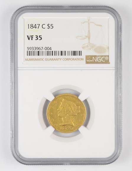 VF35 1847-C $5 Liberty Head Gold Half Eagle - Graded NGC