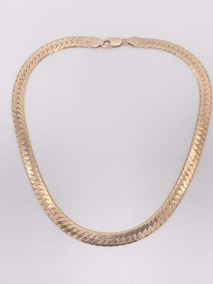 Solid 14kt Yellow Gold Braided Link Chain Necklace