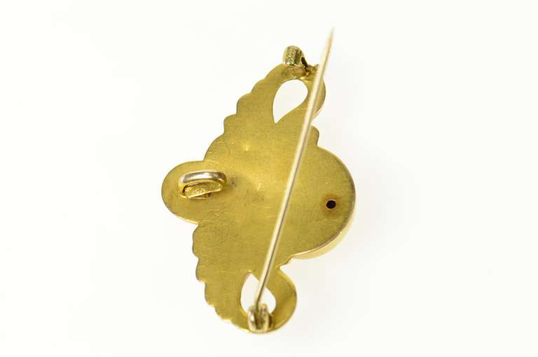 10K Yellow Gold Ornate Stylized Dragon Elaborate Pin/Brooch