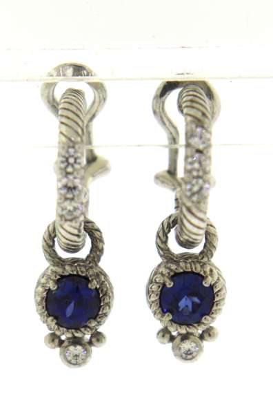 Judith Ripka Sterling Silver Dangle Earrings