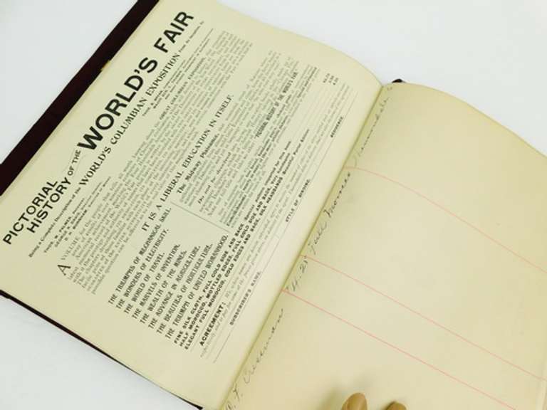 1893 Pictorial History of World's Fair Antique Book