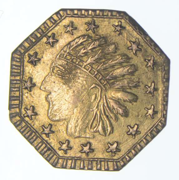 1852 Indian Head California Territorial Gold Octagonal