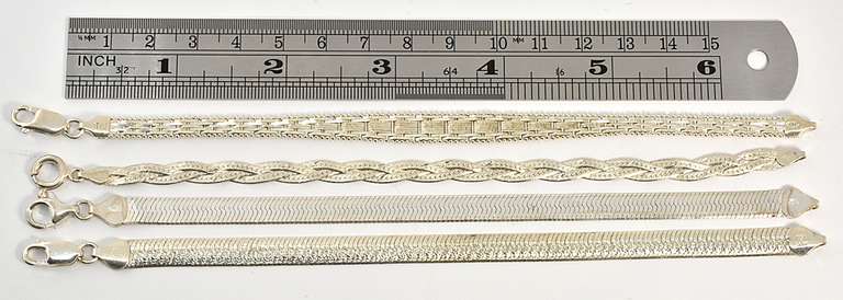 Group of 4 Lovely Sterling Bracelets