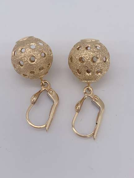 14kt Solid Yellow Gold Dangle Earrings